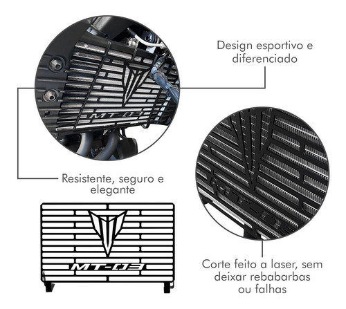 Imagem 7 de 10 de Protetor De Radiador Mt03 Mt 03 Aço Carbono 2019 2020 2021