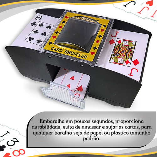 Embaralhador Cartas Automático Misturador Jogo Baralho Pilha