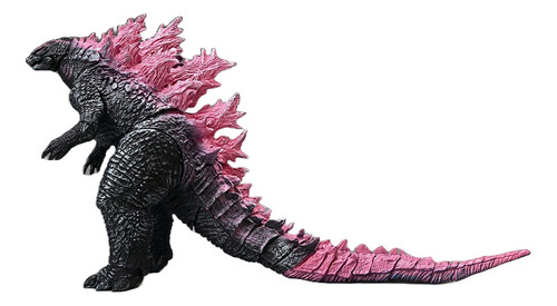 Figura Articulada De Godzilla Rosa + Dos Buques De Guerra