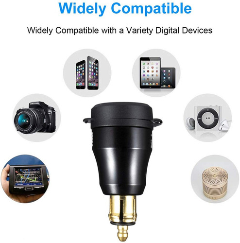 Imagen 8 de 9 de Adaptador Toma Europea Moto Bmw Hella Usb C Rapido 30w Metal