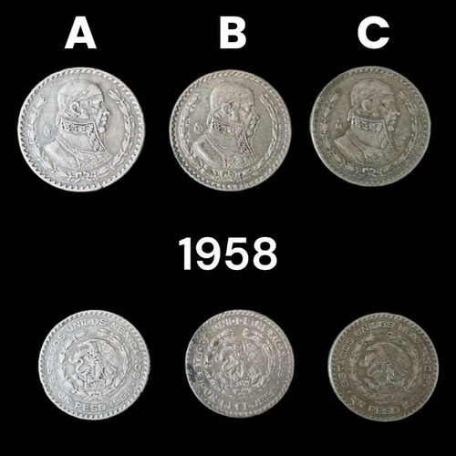 Moneda 1 Peso Morelos 1958