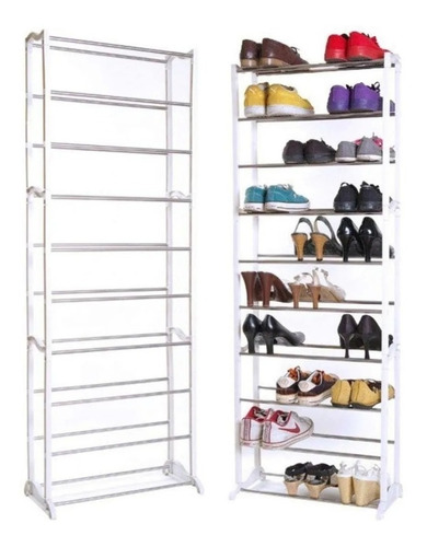 Organizador De 10 Niveles Rack Zapatos Zapatera 140x51x24 Cm