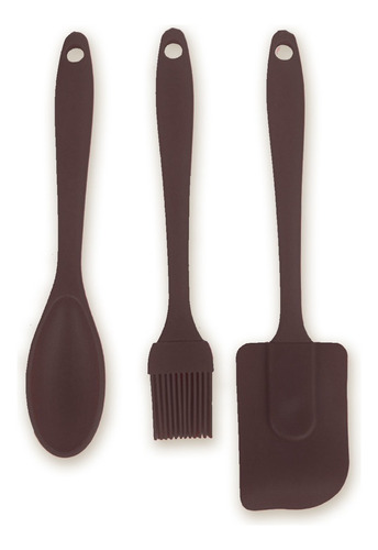 Set X3 Utensillo Silicona Pincel Espatula Cuchara Reposteria