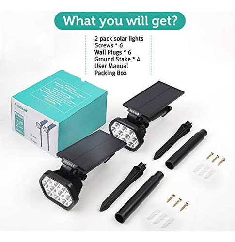 Lampara Solar Led Para Exterior Con Estaca Impermeable 4 Pz