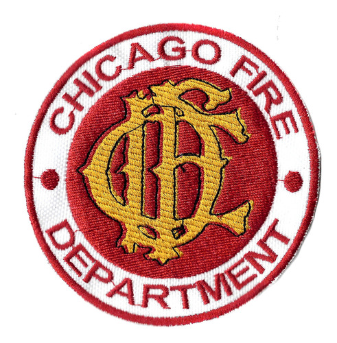 Parche Bordado Bomberos Chicago Fire Departament Chico 6cm