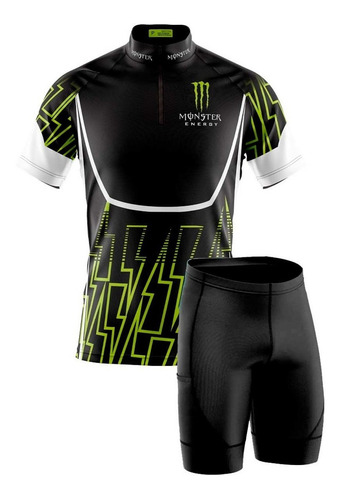 Conjunto Camisa E Bermuda Ciclismo Monster Energy Bike