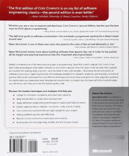 Code Complete - Steve Mcconnell (paperback)