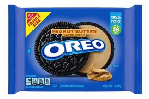 Oreo Peanut Butter Flavor Crème Family Size 482g