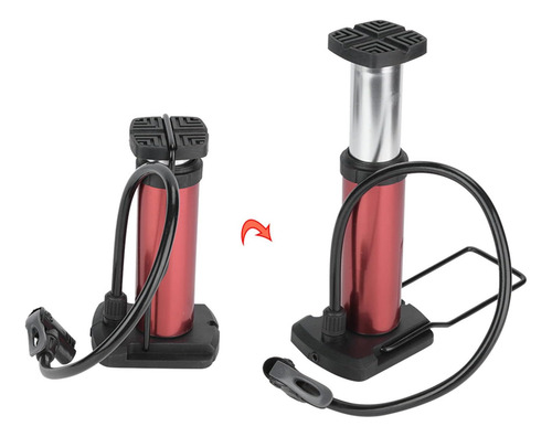 Inflador De Pie Corto Alta Presion Moto Bici Pelota Cuot