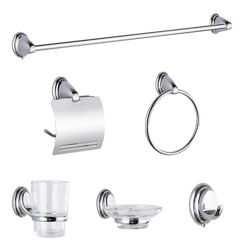 Set De Accesorios Metalicos Para Baño 6 Piezas Linea Drava