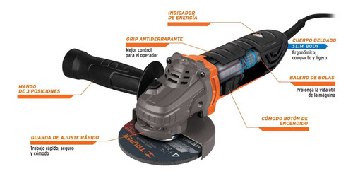 Esmeriladora Angular 4 1/2 ' Esmeril 900 W Uso Rudo Compacto