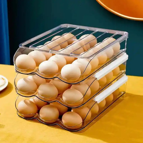 Contenedor,  Organizador Para Huevos 3 Niveles