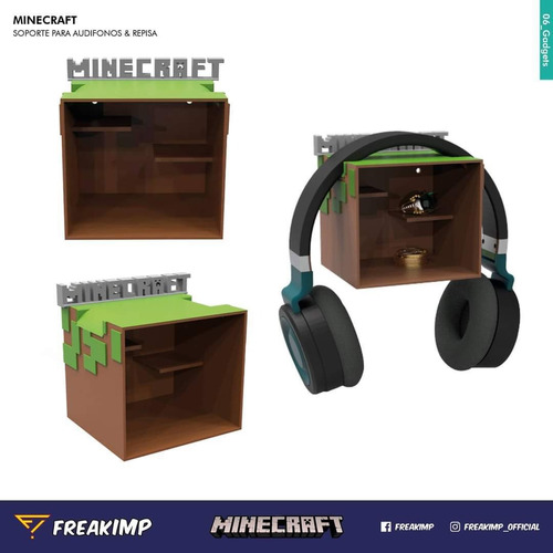 Soporte De Repisa Para Audífonos Minecraf 