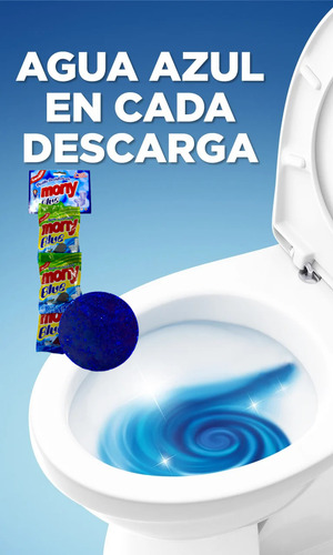 1 Tira De Pastilla Azul Con Desinfectante Wc Mony Prodeli