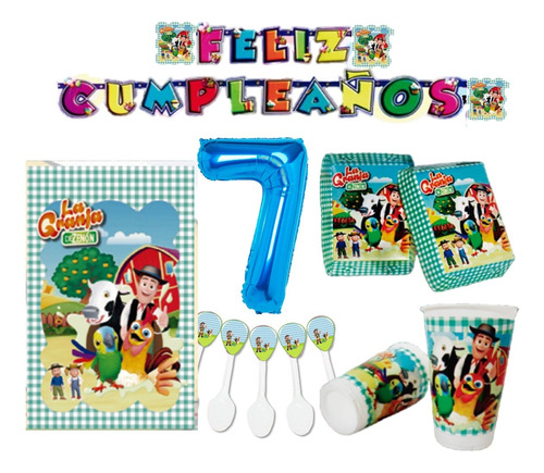 Set Kit Decoracion La Granja De Zenon X12 Niños +obsequio