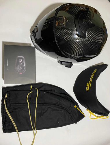 Casco Scorpion Exo R1 Full Carbon + Intercom Sena 5s