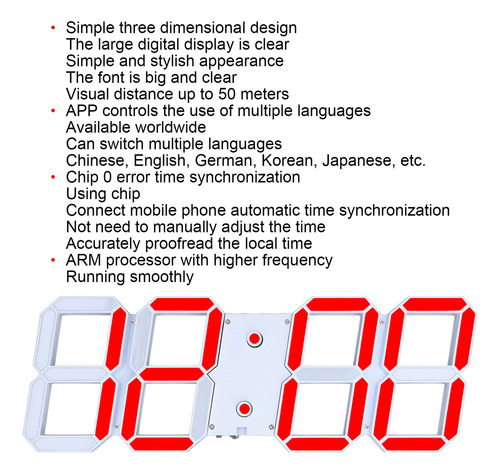 Reloj De Pared Led 3d, Relojes Digitales Huecos Multifunción