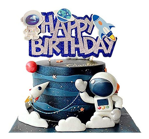 Decoración Para Tarta De Cumpleaños, Astronauta