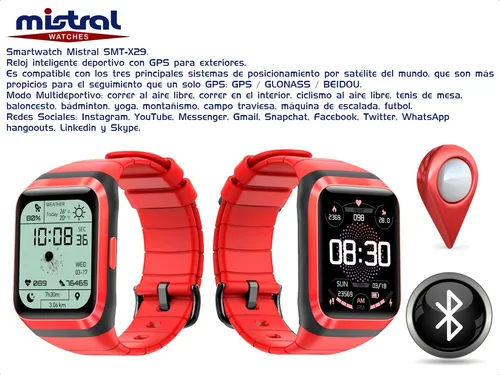 Reloj Inteligente Mistral Gps Bluetooth Smartwatch Whatsapp