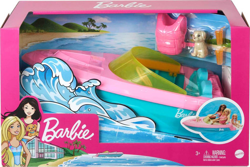 Barbie Barco Con Cachorro Y Accesorios, Flota En Agua .