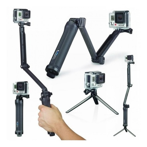 Kit Gopro Hero 5 6 7 Black Caixa Estanque Bastão 3 Way Case