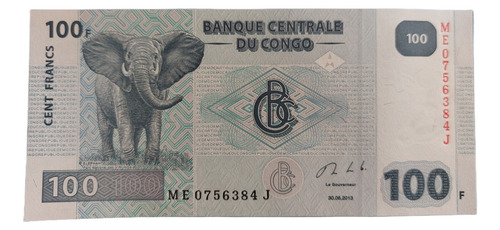 Billete Congo 100 Francs 2013