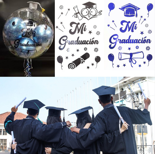 Calcomanias Stickers Globos Burbuja Graduacion Tamaño Carta