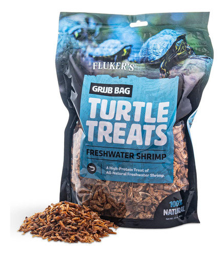 Fluker's Grub Bag Turtle Treat - Camarones De Rio, 12 Onzas