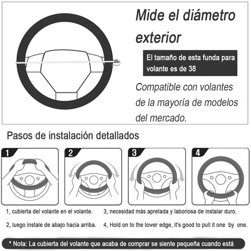 Tampa De Volante Universal De 38 Cm Tipo D
