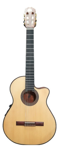 Guitarra criolla clásica La Alpujarra 85KEC para diestros natural brillante