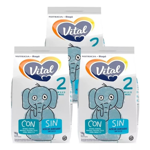 3un Leche De Formula Vital Infantil Etapa 2 En Bolsa Pouch 1kg 6a12meses