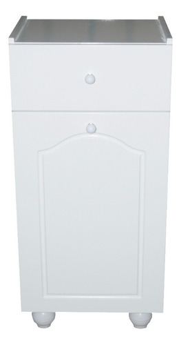Imagen 1 de 6 de Mini Tolva Anaquel 40cm Laqueada Blanca Puerta Cajon C