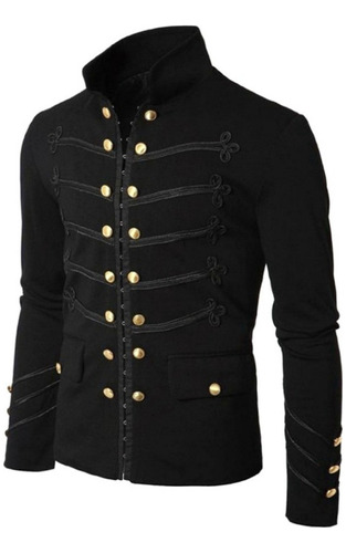 Ropa Gótica Steampunk Para Hombre, Chamarras Militares, Chaq