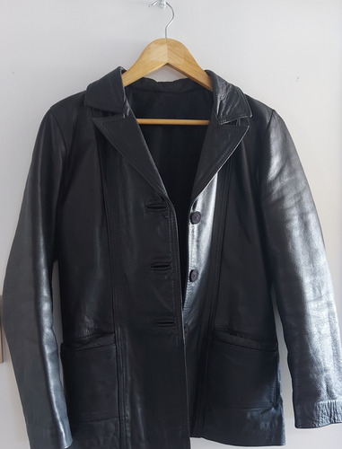 Campera De Cuero Vacuno Negro