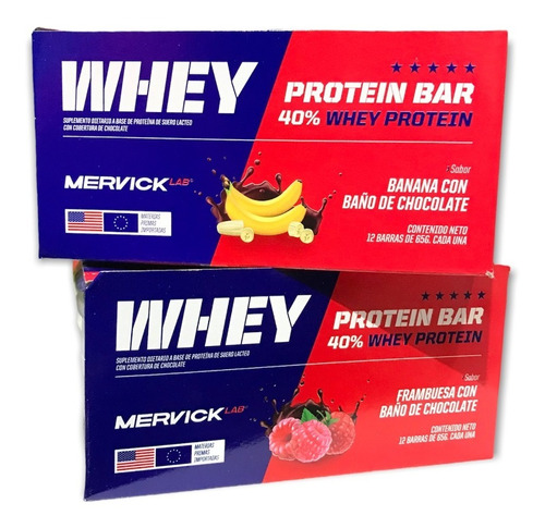 Whey Protein Bar 24 Unidades 2 Cajas Mervick Proteina