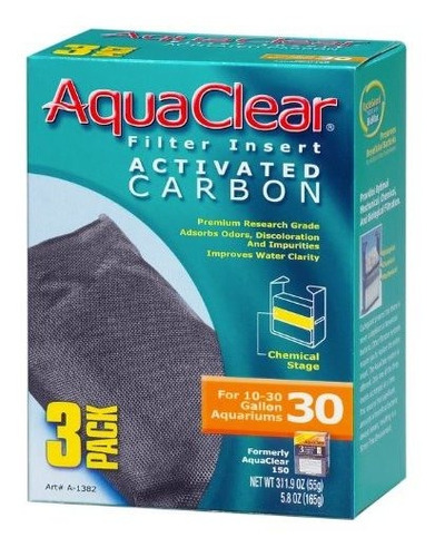 Aquaclear A1382 Carbón Activado Insertar, 30 Galones Acuario