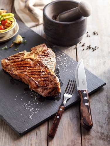 Faqueiro Churrasco Jumbo Tramontina 12 Pç Polywood Castanho