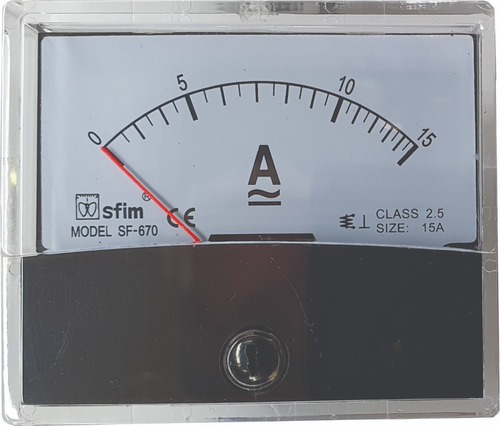 Amperímetro Analogico Ac/dc 15a Sf670 Com Terminais Em Latão