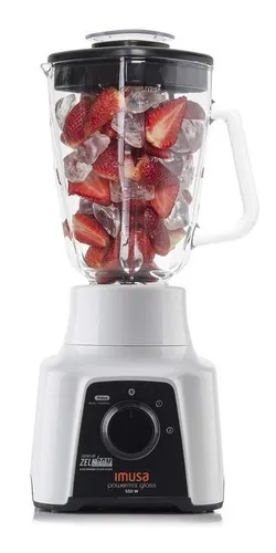Licuadora Imusa Powermix Glass Blanco 2 Velocidades pulso