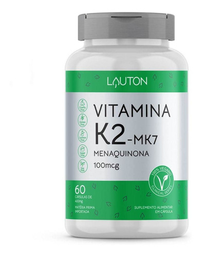 Vitamina K2 Mk7 Menaquinona 100mcg 60caps Lauton Nutrition