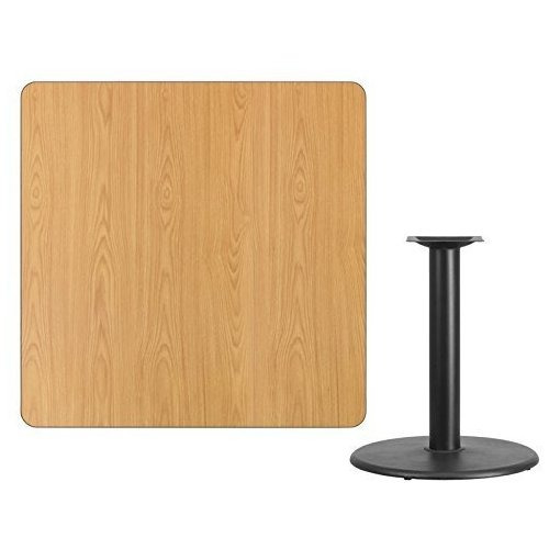 Mesa Cuadrada Laminada Natural 42  Base Redonda Altura