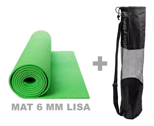 Kit Colchoneta Mat Pilates 6 Mm Lisa + Porta Mat Reforzado