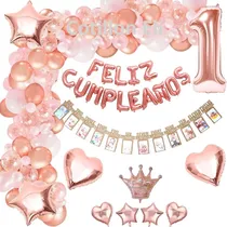 Comprar Arco Globos 1er Añito 1 Año  Corona Banner Fotos 12 Meses