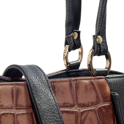 Imagen 6 de 7 de Bolso De Piel Con Grabado Tipo Cocodrilo Bolsa Moda Mujer