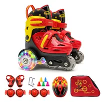 Comprar Zapatos De Patinaje Con Ruedas Para Niños, Casco De Patinaje