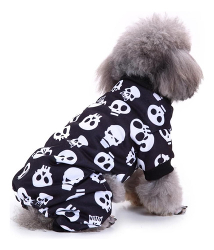 Halloween Perro Traje De Calavera Halloween Camisetas Ropa