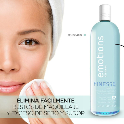 Imagen 2 de 2 de Aspidpro Emotions Finesse Agua Micelar Demaquillante