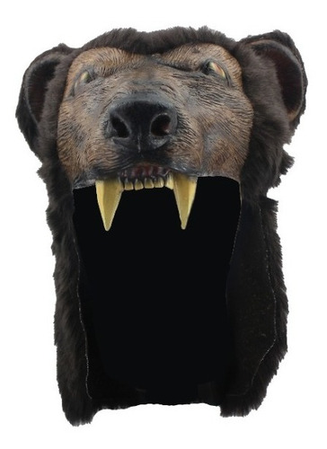 Imagen 2 de 7 de Casco De Látex Y Peluche Brown Bear Helmet Oso Café