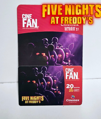 Tarjeta Collecionable  Cinefan Five Nights At Freddy Cinemex