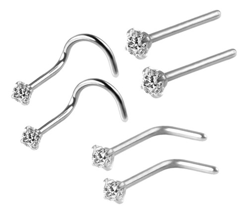 Pbf 6 Anillos Nasales En Forma De Sacacorchos, Pequeños